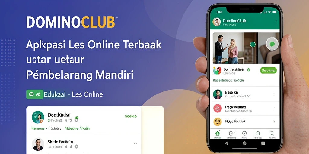 Tampilan aplikasi DOMINOCLUB yang modern dan user-friendly