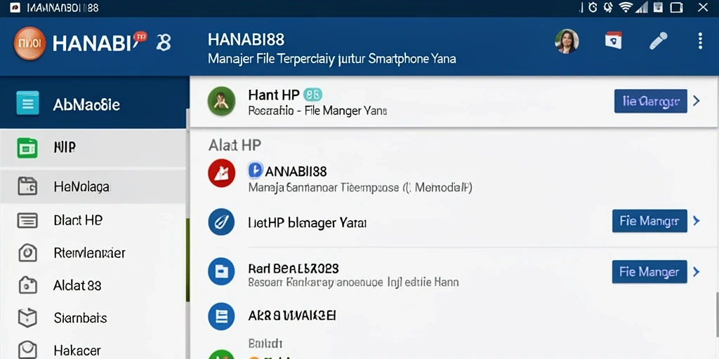 Antarmuka aplikasi HANABI88 yang intuitif untuk File Manager.