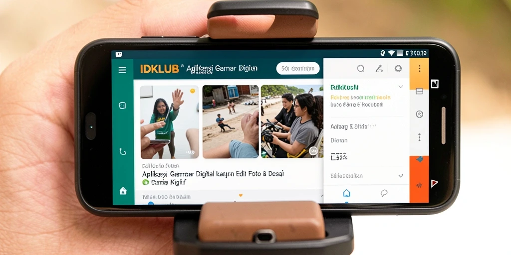 Antarmuka IDKLUB yang intuitif dan canggih dalam gambar digital.