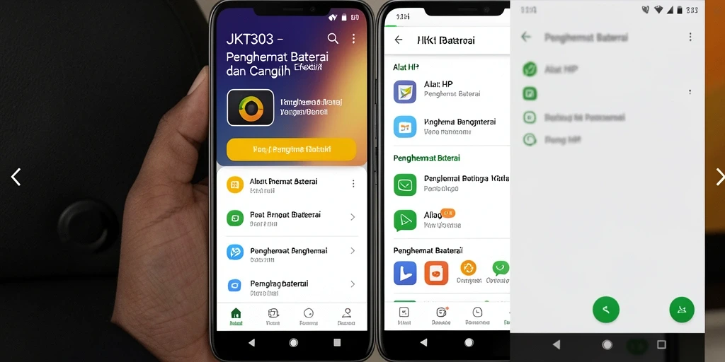 Antarmuka JKT303 yang sederhana untuk penghematan baterai.