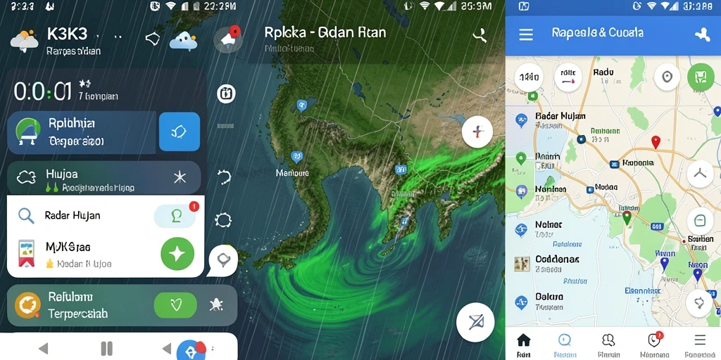 Antarmuka aplikasi K3K3 menampilkan data radar hujan yang akurat.