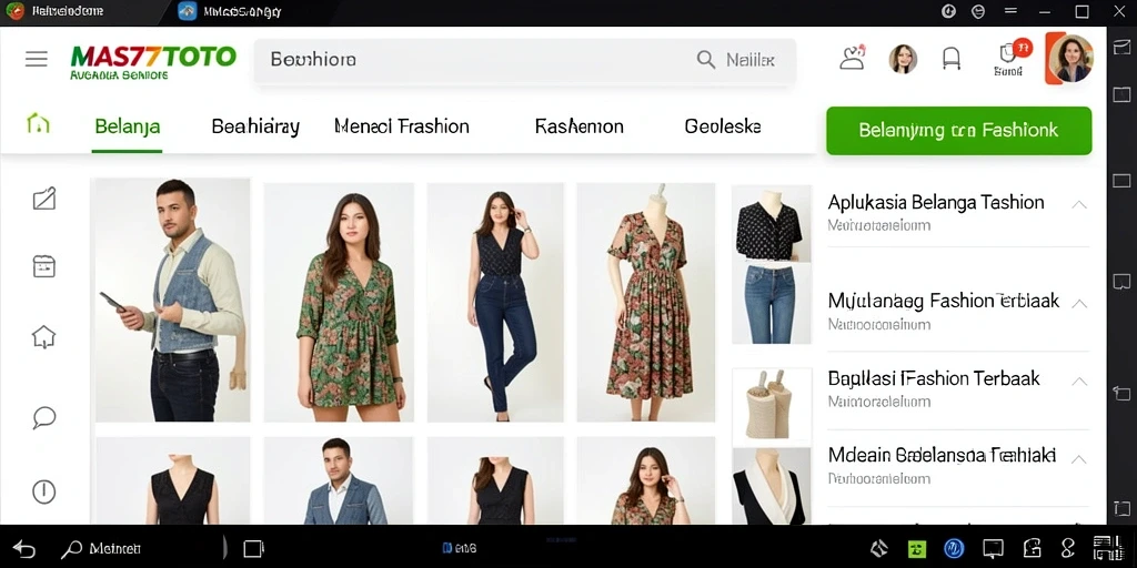 Tampilan antarmuka MAS77TOTO yang modern dan menarik untuk berbelanja fashion.