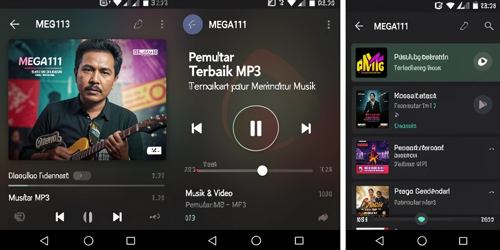 Antarmuka MEGA111 yang sederhana dan menarik untuk Pemutar MP3.